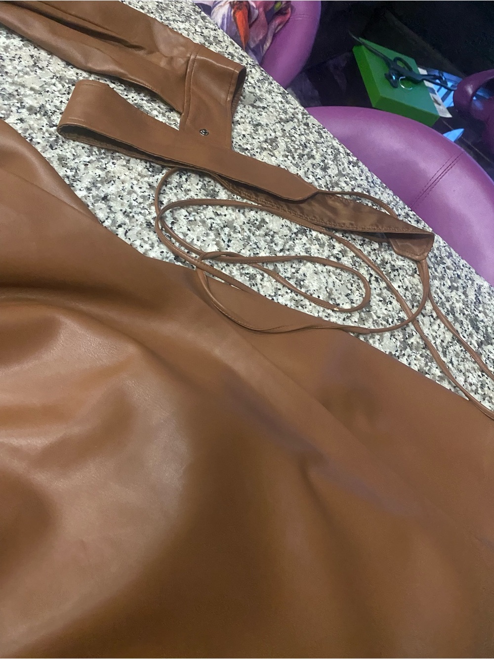 Eloquii Faux Leather Trench dress in Cognac - Picture 2 of 16
